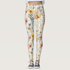 Muster für Gouache Meadow Blume Leggings
