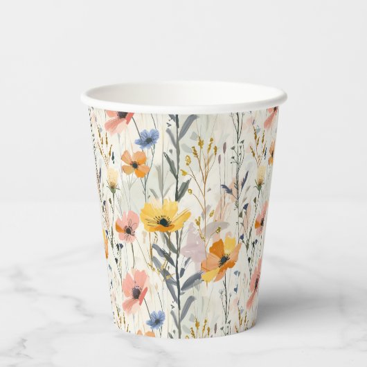 Muster für Gouache Meadow Blume Pappbecher (Rückseite)