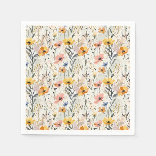 Muster für Gouache Meadow Blume Serviette (Vorderseite)