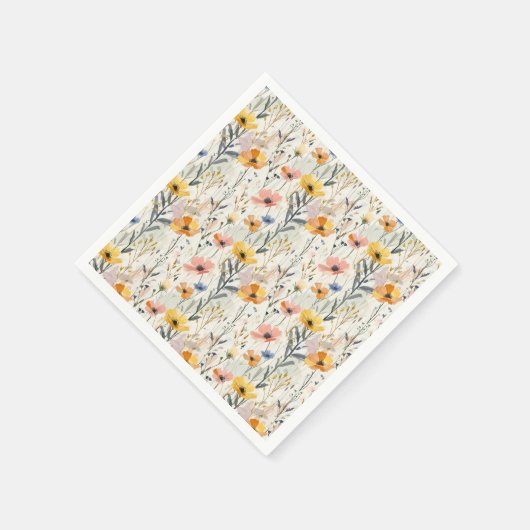 Muster für Gouache Meadow Blume Serviette (Ecke)
