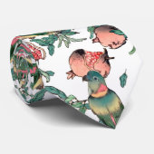Muster für Granatapfel und Lovebirds Krawatte (Gerollt)