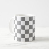Muster für grau-weiß karierte Karos Kaffeetasse (Vorderseite Links)