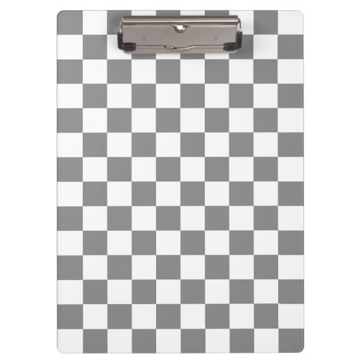 Muster für grau-weiß karierte Karos Klemmbrett (Vorderseite)