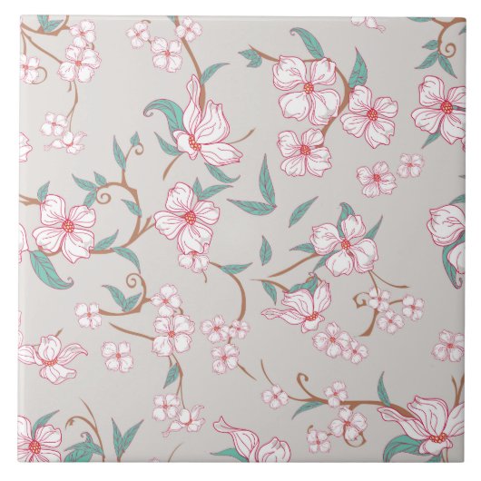 Muster für graue Blume Fliese (Vorderseite)