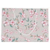 Muster für graue Blume Große Geschenktüte (Rückseite)