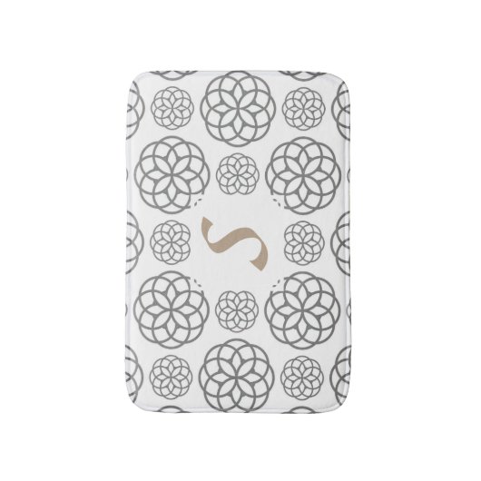 Muster für graue Monogramm-Mandalase Badematte (Vorderseite Vertikal)