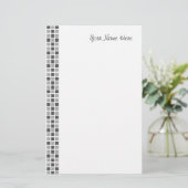 Muster für graue Quadrate Briefpapier (Stehend Vorderseite)