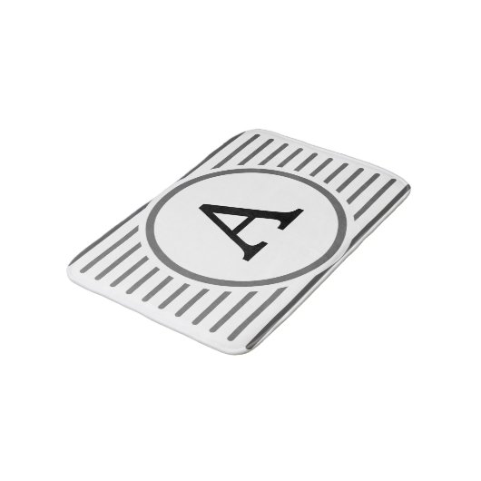 Muster für graue weiße Streifen anpassen Badematte (Schrägansicht)