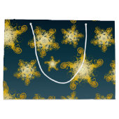 Muster für große gelbe dekorative Sterne Geschenktüte (Rückseite)