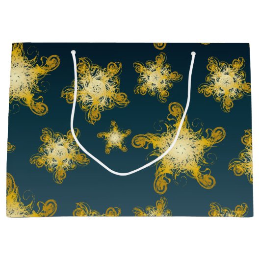 Muster für große gelbe dekorative Sterne Große Geschenktüte (Vorderseite)