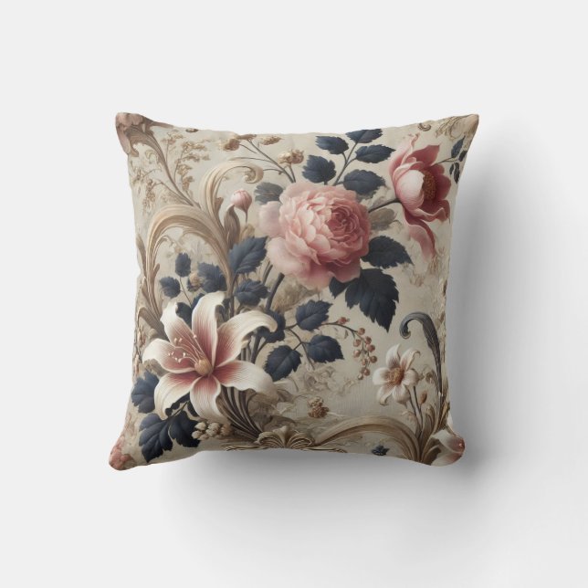 Muster für großes Blumenmotiv 3 Kissen (Rückseite)