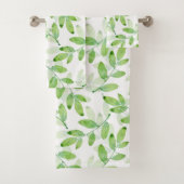 Muster für grün gestaffelte Blätter Badhandtuch Set (Insitu)