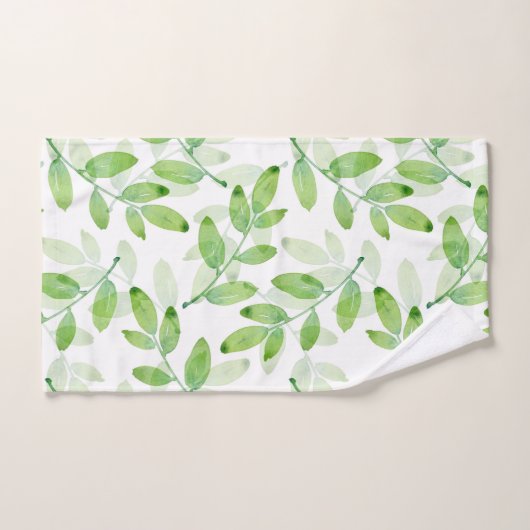 Muster für grün gestaffelte Blätter Badhandtuch Set (Handtuch)