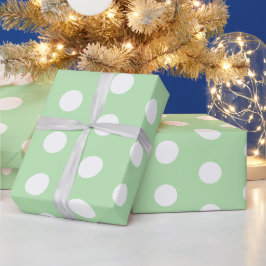 Muster für grün-weiße Polka-Dots Geschenkpapier