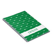 Muster für grün-weiße Sticks und gepunktete Linien Notizblock (Rechte Seite)