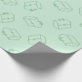 Muster für grüne Aktentasche Geschenkpapier (Ecke)