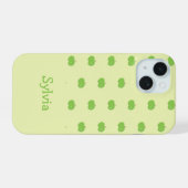 Muster für grüne Äpfel iPhone 15 Hülle (Rückseite (Horizontal))