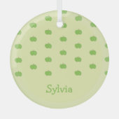 Muster für grüne Äpfel Ornament Aus Glas (Vorderseite)