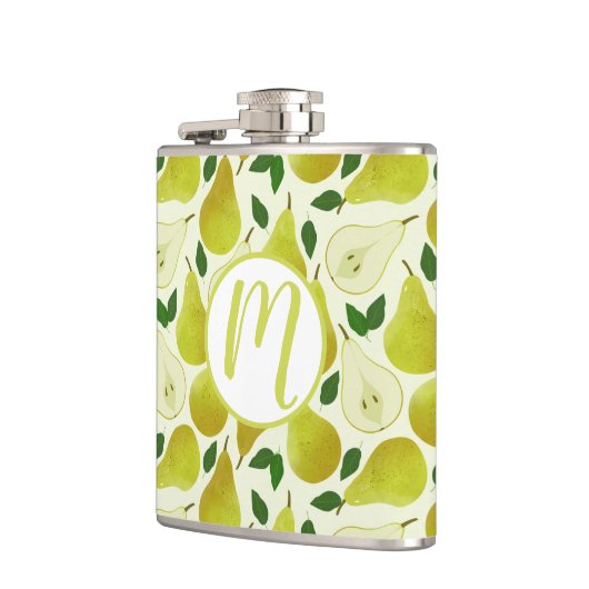 Muster für grüne Birnen Flachmann (Links)