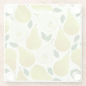 Muster für grüne Birnen Glasuntersetzer (Rückseite)