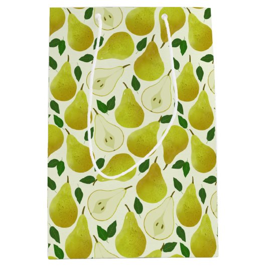 Muster für grüne Birnen Mittlere Geschenktüte (Vorderseite)