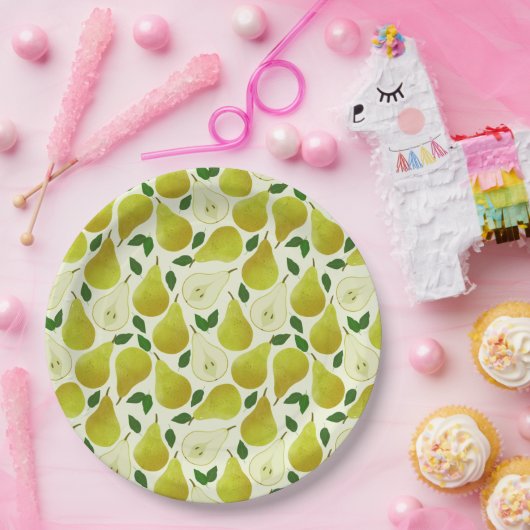 Muster für grüne Birnen Pappteller (Party)