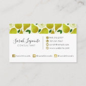 Muster für grüne Birnen Visitenkarte (Rückseite)