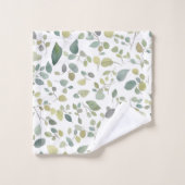 Muster für grüne Blätter Badhandtuch Set (Waschlappen)