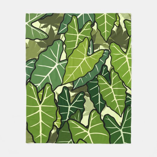 Muster für grüne Blätter Fleecedecke (Vorderseite)