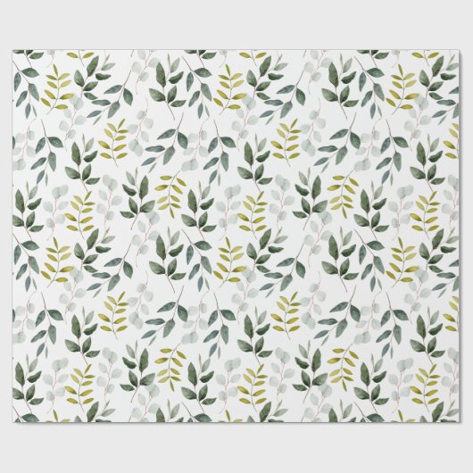 Muster für grüne Blätter Geschenkpapier (Flach)