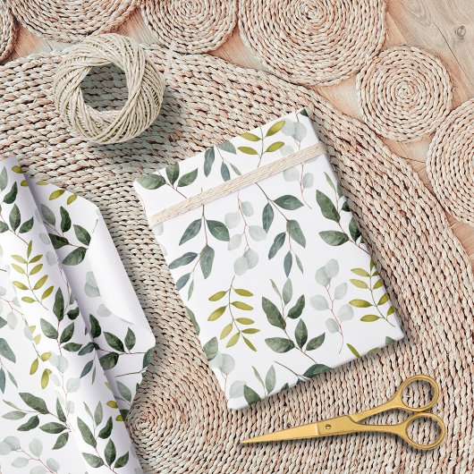 Muster für grüne Blätter Geschenkpapier