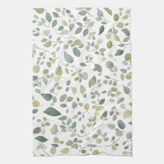 Muster für grüne Blätter Geschirrtuch (Vertikal)