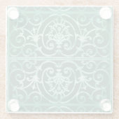 Muster für grüne Blätter Glasuntersetzer (Rückseite)