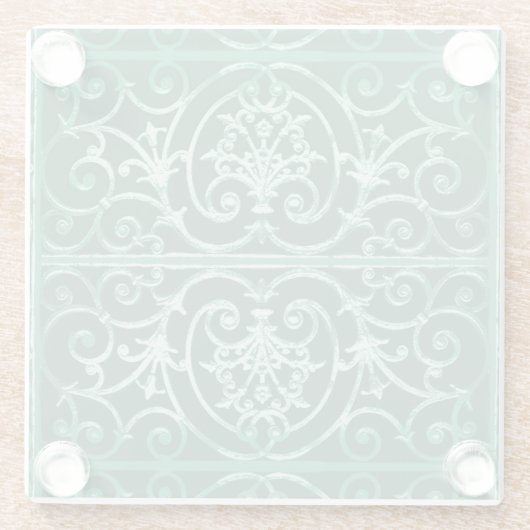 Muster für grüne Blätter Glasuntersetzer (Rückseite)