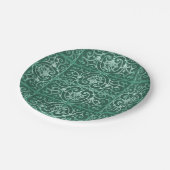 Muster für grüne Blätter Pappteller (Schrägansicht)