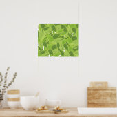 Muster für grüne Blätter Poster (Küche)