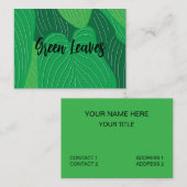 Muster für grüne Blätter Visitenkarte (Vorne/Hinten)