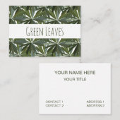 Muster für grüne Blätter Visitenkarte (Vorne/Hinten)