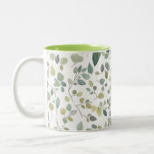 Muster für grüne Blätter Zweifarbige Tasse (Links)