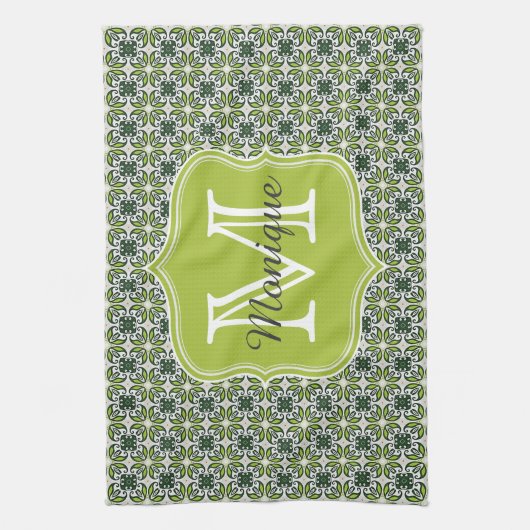 Muster für grüne Blume Geschirrtuch (Vertikal)
