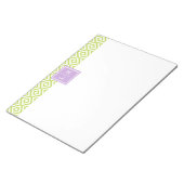 Muster für grüne Diamanten und Monogramm Notizblock (angewinkelt)