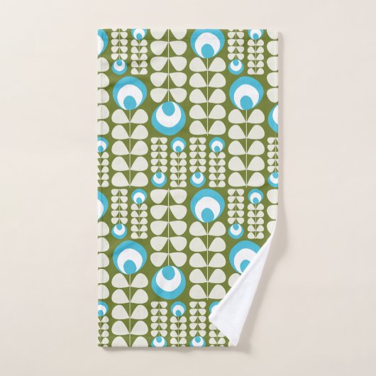 Muster für grüne, hellblaue, cremefarbene mittlere badhandtuch set (Handtuch)