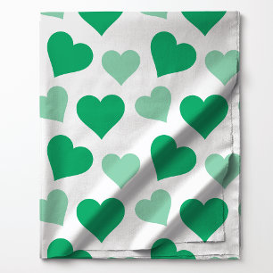 Muster für grüne Herzen Stoff
