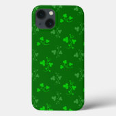 Muster für grüne Kleeblätter auf Green iPhone Case (Rückseite)