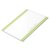 Muster für grüne Punkte und Streifen Personalisier Notizblock (angewinkelt)