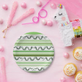 Muster für grüne Schlangen und Streifen Pappteller (Party)