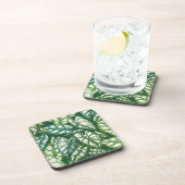 Muster für grüne tropische Blätter Getränkeuntersetzer (Rechte Seite)