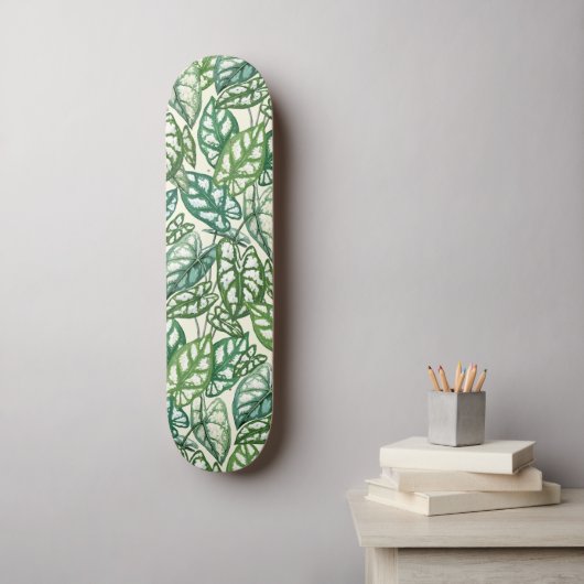 Muster für grüne tropische Blätter Skateboard (Wandkunst)