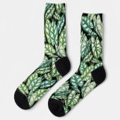 Muster für grüne tropische Blätter Socken (Linkes Detail)