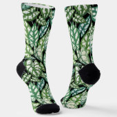 Muster für grüne tropische Blätter Socken (Gewinkelt)